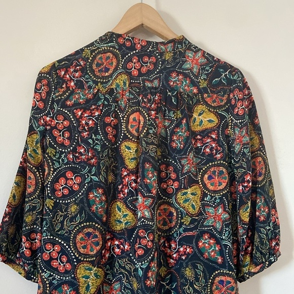 Saloni -Paisley Multicolor Print Tyra Dress In Batik Border - Picture 9 of 12